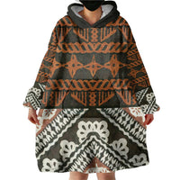 Bula Fiji Tapa Wearable Blanket Hoodie Fijian Masi Vintage Vibes LT14 - Polynesian Pride