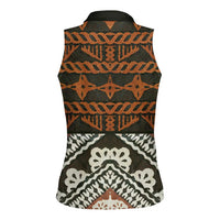 Bula Fiji Tapa Women Sleeveless Polo Shirt Fijian Masi Vintage Vibes LT14 - Polynesian Pride