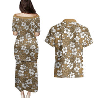 Kuvui Bula Fiji Couples Matching Puletasi and Hawaiian Shirt Fijian Tapa Seamless Hibiscus LT14 - Polynesian Pride