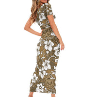 Kuvui Bula Fiji Family Matching Short Sleeve Bodycon Dress and Hawaiian Shirt Fijian Tapa Seamless Hibiscus LT14 - Polynesian Pride