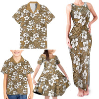 Kuvui Bula Fiji Family Matching Tank Maxi Dress and Hawaiian Shirt Fijian Tapa Seamless Hibiscus LT14 - Polynesian Pride