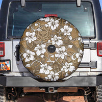 Kuvui Bula Fiji Spare Tire Cover Fijian Tapa Seamless Hibiscus LT14 Brown - Polynesian Pride