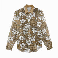 Kuvui Bula Fiji Women Casual Shirt Fijian Tapa Seamless Hibiscus - Polynesian Pride