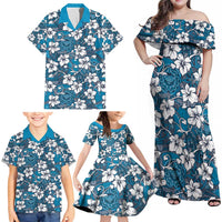 Karakarawa Bula Fiji Family Matching Off Shoulder Maxi Dress and Hawaiian Shirt Fijian Tapa Seamless Hibiscus LT14 - Polynesian Pride