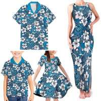 Karakarawa Bula Fiji Family Matching Tank Maxi Dress and Hawaiian Shirt Fijian Tapa Seamless Hibiscus LT14 - Polynesian Pride