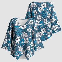 Karakarawa Bula Fiji Kimono Sleeve Blouse Fijian Tapa Seamless Hibiscus LT14 - Polynesian Pride