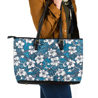 Karakarawa Bula Fiji Leather Tote Bag Fijian Tapa Seamless Hibiscus LT14 - Polynesian Pride