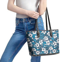 Karakarawa Bula Fiji Leather Tote Bag Fijian Tapa Seamless Hibiscus LT14 - Polynesian Pride