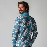 Karakarawa Bula Fiji Long Sleeve Polo Shirt Fijian Tapa Seamless Hibiscus LT14 - Polynesian Pride