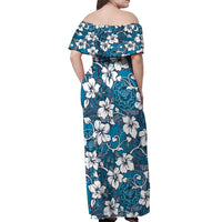 Karakarawa Bula Fiji Off Shoulder Maxi Dress Fijian Tapa Seamless Hibiscus LT14 - Polynesian Pride