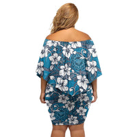 Karakarawa Bula Fiji Off Shoulder Short Dress Fijian Tapa Seamless Hibiscus LT14 - Polynesian Pride