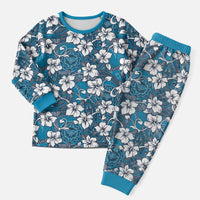 Karakarawa Bula Fiji Christmas Pajama Set Fijian Tapa Seamless Hibiscus LT14 Men Blue - Polynesian Pride
