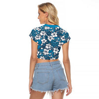 Karakarawa Bula Fiji Raglan Cropped T Shirt Fijian Tapa Seamless Hibiscus LT14 - Polynesian Pride