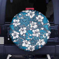 Karakarawa Bula Fiji Spare Tire Cover Fijian Tapa Seamless Hibiscus LT14 No hole Blue - Polynesian Pride