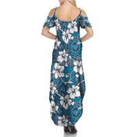 Karakarawa Bula Fiji Summer Maxi Dress Fijian Tapa Seamless Hibiscus LT14 - Polynesian Pride