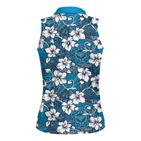 Karakarawa Bula Fiji Women Sleeveless Polo Shirt Fijian Tapa Seamless Hibiscus LT14 - Polynesian Pride