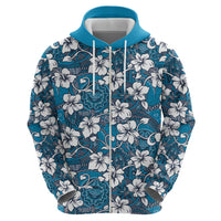 Karakarawa Bula Fiji Zip Hoodie Fijian Tapa Seamless Hibiscus LT14 - Polynesian Pride