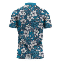 Karakarawa Bula Fiji Zipper Polo Shirt Fijian Tapa Seamless Hibiscus LT14 - Polynesian Pride