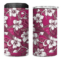 Piqi Bula Fiji 4 in 1 Can Cooler Tumbler Fijian Tapa Seamless Hibiscus LT14 One Size: 16 oz Pink - Polynesian Pride