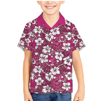 Piqi Bula Fiji Family Matching Mermaid Dress and Hawaiian Shirt Fijian Tapa Seamless Hibiscus LT14 Son's Shirt Pink - Polynesian Pride