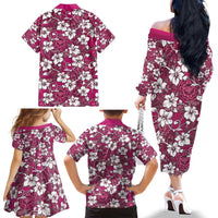 Piqi Bula Fiji Family Matching Off The Shoulder Long Sleeve Dress and Hawaiian Shirt Fijian Tapa Seamless Hibiscus LT14 - Polynesian Pride