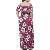 Piqi Bula Fiji Family Matching Off Shoulder Maxi Dress and Hawaiian Shirt Fijian Tapa Seamless Hibiscus LT14 - Polynesian Pride
