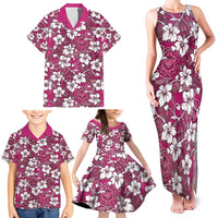 Piqi Bula Fiji Family Matching Tank Maxi Dress and Hawaiian Shirt Fijian Tapa Seamless Hibiscus LT14 - Polynesian Pride
