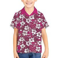 Piqi Bula Fiji Kid Hawaiian Shirt Fijian Tapa Seamless Hibiscus LT14 Kid Pink - Polynesian Pride