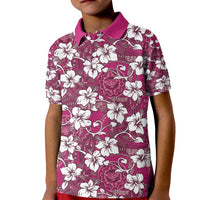 Piqi Bula Fiji Kid Polo Shirt Fijian Tapa Seamless Hibiscus LT14 Kid Pink - Polynesian Pride