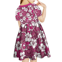 Piqi Bula Fiji Kid Short Sleeve Dress Fijian Tapa Seamless Hibiscus LT14 - Polynesian Pride