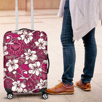 Piqi Bula Fiji Luggage Cover Fijian Tapa Seamless Hibiscus LT14 Pink - Polynesian Pride