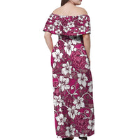 Piqi Bula Fiji Off Shoulder Maxi Dress Fijian Tapa Seamless Hibiscus LT14 - Polynesian Pride