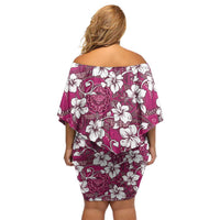 Piqi Bula Fiji Off Shoulder Short Dress Fijian Tapa Seamless Hibiscus LT14 - Polynesian Pride
