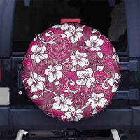 Piqi Bula Fiji Spare Tire Cover Fijian Tapa Seamless Hibiscus LT14 No hole Pink - Polynesian Pride