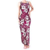 Piqi Bula Fiji Tank Maxi Dress Fijian Tapa Seamless Hibiscus LT14 Women Pink - Polynesian Pride