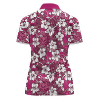 Piqi Bula Fiji Women Polo Shirt Fijian Tapa Seamless Hibiscus - Polynesian Pride