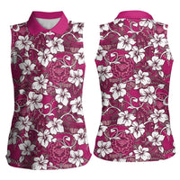 Piqi Bula Fiji Women Sleeveless Polo Shirt Fijian Tapa Seamless Hibiscus LT14 - Polynesian Pride