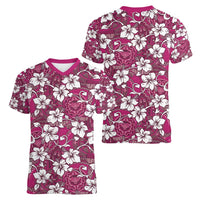 Piqi Bula Fiji Women V-Neck T-Shirt Fijian Tapa Seamless Hibiscus LT14 - Polynesian Pride