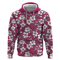 Piqi Bula Fiji Zip Hoodie Fijian Tapa Seamless Hibiscus LT14 Pullover Hoodie Pink - Polynesian Pride
