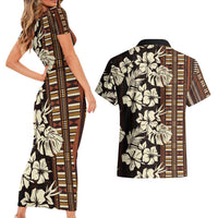Bula Fiji Masi Couples Matching Short Sleeve Bodycon Dress and Hawaiian Shirt Tapa Tropical Hibiscus Half Stylized LT14 - Polynesian Pride