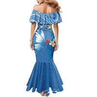 Polynesia Diabetes Awareness Month Family Matching Mermaid Dress and Hawaiian Shirt In November We Wear Blue