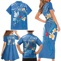 Polynesia Diabetes Awareness Month Family Matching Short Sleeve Bodycon Dress and Hawaiian Shirt In November We Wear Blue LT14 - Polynesian Pride