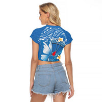 Polynesia Diabetes Awareness Month Raglan Cropped T Shirt In November We Wear Blue