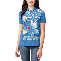 Polynesia Diabetes Awareness Month Women Polo Shirt In November We Wear Blue LT14 - Polynesian Pride