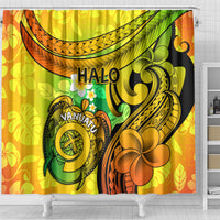 Halo Vanuatu Shower Curtain Sand Drawing Turtle Polynesian Tropical Flowers LT14 - Polynesian Pride