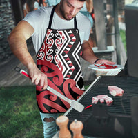 New Zealand Apron Aotearoa Kowhaiwhai Mix Taniko Art - Red - Polynesian Pride