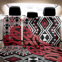 New Zealand Back Car Seat Cover Aotearoa Kowhaiwhai Mix Taniko Art - Red LT14 - Polynesian Pride