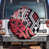 New Zealand Spare Tire Cover Aotearoa Kowhaiwhai Mix Taniko Art - Red LT14 Red - Polynesian Pride