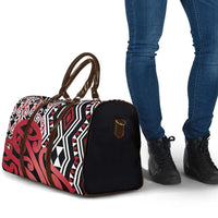 New Zealand Travel Bag Aotearoa Kowhaiwhai Mix Taniko Art - Red LT14 - Polynesian Pride