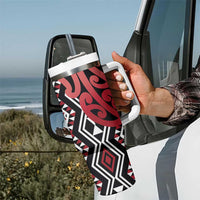 New Zealand Tumbler With Handle Aotearoa Kowhaiwhai Mix Taniko Art - Red LT14 - Polynesian Pride